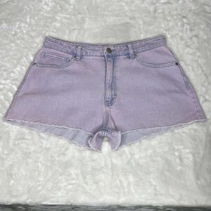 Tinsel Purple Tinted Stretch Denim High Rise Cut-Off Jean Shorts Sz 29